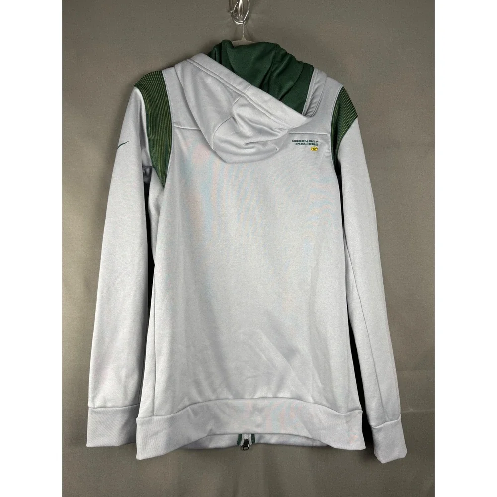 Nike Full Zip Hoodie Mens Small Grey Green Bay Packers NFL Dri-FIT On-Field